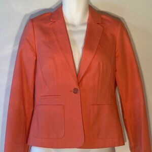 Jules & Leopold  Orange Tailored Fit Blazer SZ 8 Career Casual Wardrobe Staple
